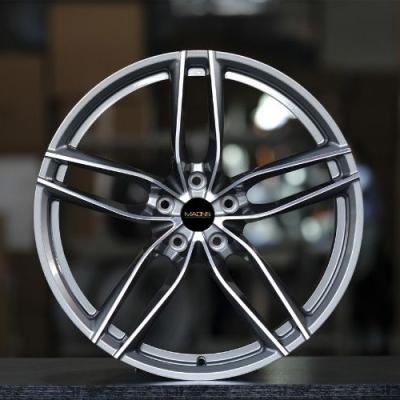 China WHEELSHOME 5516F 5 Spokes Convace Aluminum Deep Black Machined Face Forged Wheel for sale