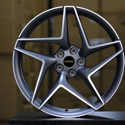 China WHEELSHOME 5519F Black Machined Aluminum Star Spokes Spinning Face Forged Wheel for sale