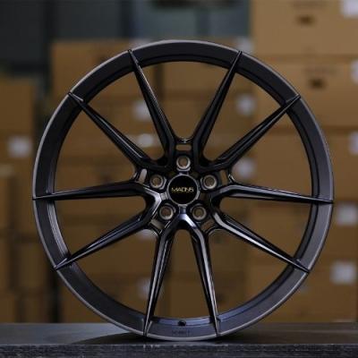 China Black Machined Aluminum WHEELSHOME 5516F 5 Double Spokes Face Forged Wheel for sale