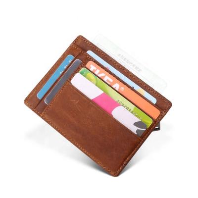 China RFID Blocking Minimalist Slim Front Back Pocket RFID Blocking Genuine Leather Wallets For Men Women Card Holder Case for sale