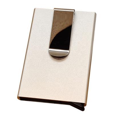 China RFID Blocking Protect RFID Metal Wallet Competitive Price Aluminum Alloy Anti-theft Card Holders With Money Clip Smart Wallet for sale