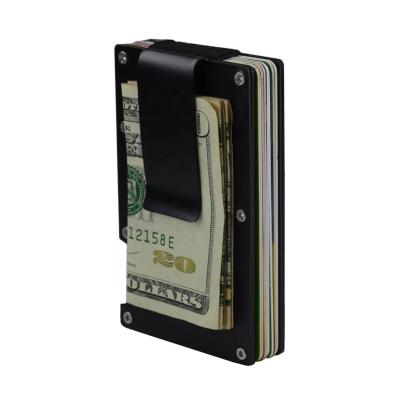 China Aluminum Minimalist Wallet RFID Wallet Credit Card RFID Protection Slim Credit Card Holder With Money Clip RFID Metal Wallet Credit Card Holder for sale