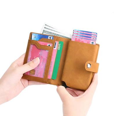 China RFID Blocking Mens Wallet Leather Noise Bifold Up Card Holder Wallet RFID Blocking Detachable Credit Cards Case Wallet With ID Slot Zipper Coin Bag for sale