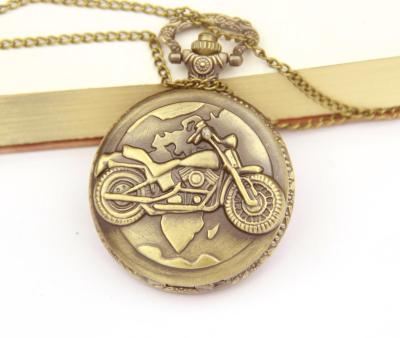 China Father's Day Gift Motorcycle Army Antique Pocket Watch For Man Luxury Quartz Watch Pendant With Chain Relojes Hombre for sale