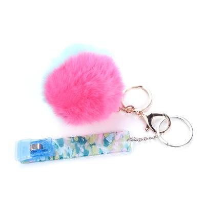 China Eco-Friendly Custom Credit Card Grabber Puller Key Chain with Clip for Long Nails ATM Card Grabber with Tassel for sale