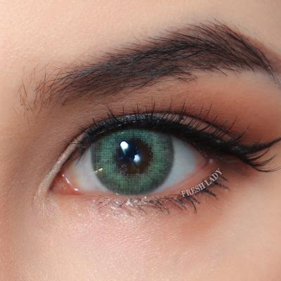 China Lady Wildcat Liangguo Prescription Green Color Contact Lenses Fresh Color Cosmetic Eye Contact Lens for sale