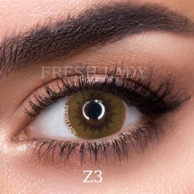 China HEMA+nvp Liangguo Cool Lady Mocca Deep Color Gray Contact Lens for sale