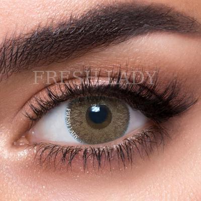 China HEMA+NVP Liangguo Cool Lady Golden Hazel Brown Color Contact Lens for sale