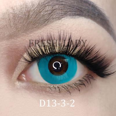 China Wholesale HEMA+NVP Liangguo Cool Lady Circle Block Halloween Green Blue Contact Lens for sale