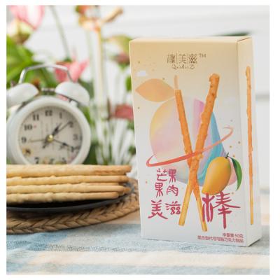 China Natural Dry Fruit Slice Chocolate Coating Cookie Sticks Mango Flavor 50g for sale