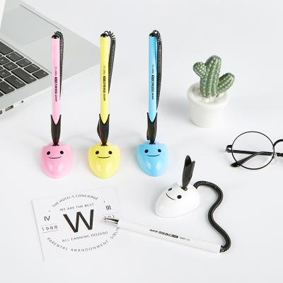 China Fluently Writing Smile Face Office Gel Pen 360 Degree Rotation Office Gel Pen With Adjustable Spring DDP India for sale