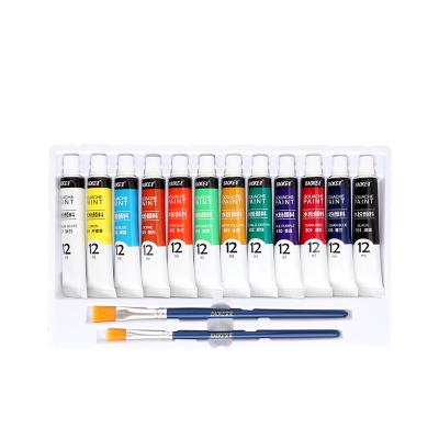 China Smooth Strokes Baoke 12 Colors Gouache Paint Set Cheap Wholesale Gouache Paint Pen Tube 12ml Gouache Paint Artist Volume WP802-12 for sale