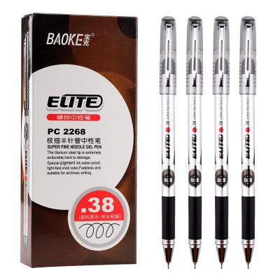 China Baoke Normal Extra Fine Nib Gel Pen 0.38mm With Rubber Grip for sale