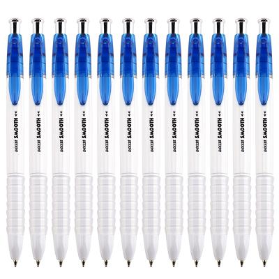 China Fluently Writing Baoke 12 Pieces Ballpoint Pen OEM Logo Printing Ballpoint Pen Stylus Set Pen Fine Point for sale