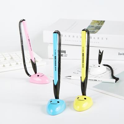 China Writing Fluently Baoke 4 Colors Smile Office Gel Pen 360 Degree Rotation Office Gel Pen With Spring for sale