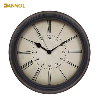 China Antique Style Giant 14 Inch Vintage Metal Roman Numerals Wall Clock for sale