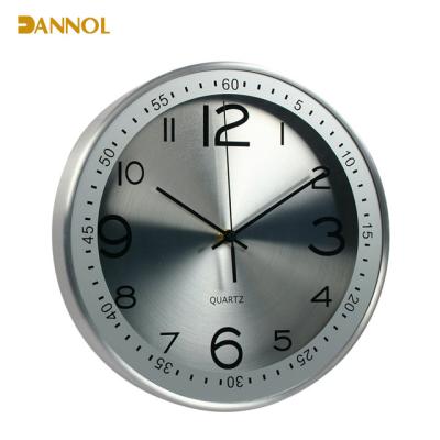 China Silkscreen Design On The Wall Clock Reloj de Pared Europe Silver Design Full Glass Metal Home Decorative Wall Clock for sale