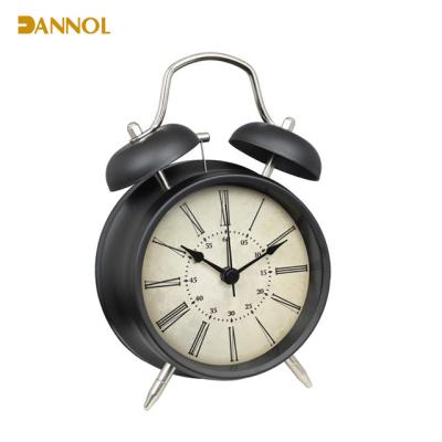 China Retro Antique Style Design Quartz Analog Type And Material Alarm Clock Metal Twin Bells for sale