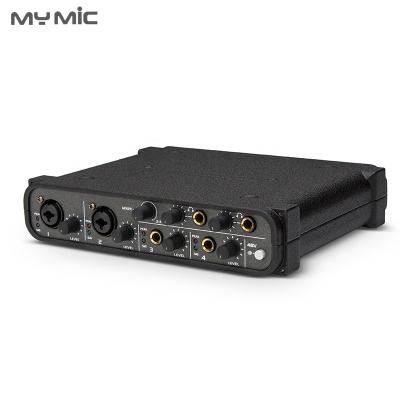 China Perfect Sound MY Professional Audio Interface 4 Channel USB Sound Card X4 MIC New Model With 48V Supply For Computer Studio Recording Singing for sale