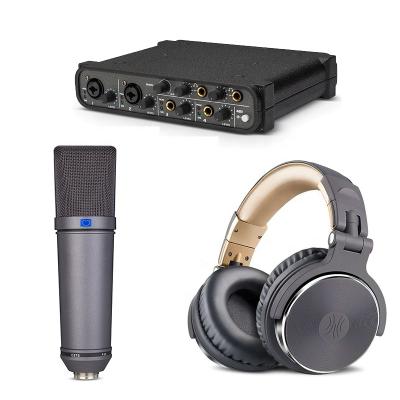 China Perfect Sound U87P Set Condenser Studio Microphone Kit Earphone USB Sound Card Interface For PC Recording for sale