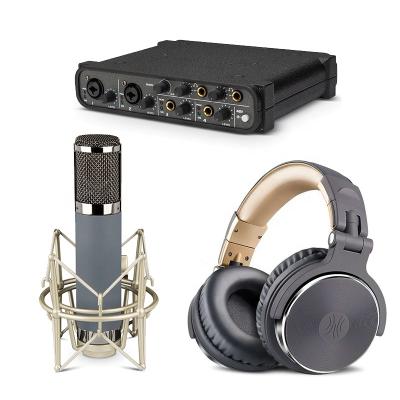 China Perfect Sound Professional Studio Kit With Big Diaphragm Condenser Microphone Earphone Headphone Sound Card For Voice Record for sale