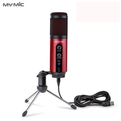 China Professional MY Studio Condenser MIC GES100 Condenser USB Microphone Studio Recording Mic with 192khz Sample Rate for Computer Game Streaming Podcasting for sale