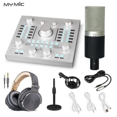 China Studio Microphone NX3 Professional Sound Card Microphone Recording Kit Studio Podcasting Microphone For Live Streaming YouTube With Earphone for sale