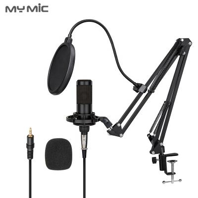 China New Model M6X Perfect Sound Professional Large Diaphragm Condenser Studio Microphone Recording MIC With Stand For Voice Broadcasting Recording for sale