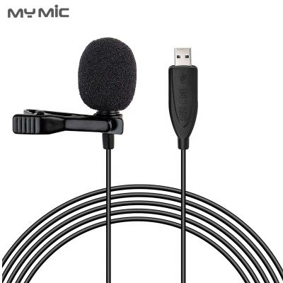 China Protable New Arrival LJU02 Mini Condenser Lapel Clip MIC USB Recording Lavalier Microphone For Computer Laptop for sale