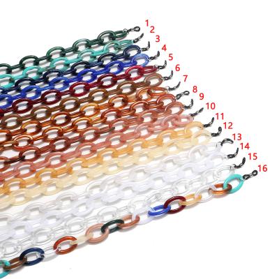 China Glass Necklaces For Women 16 Colors New Fashion Women Designs Jewelry Candy Colorful Acrylic Link Chain Glass Necklaces for sale