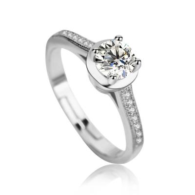 China Hot Fashion Luxury Environmental Friendly 925 Sterling Silver Diamond Wedding Rings 2022 for sale