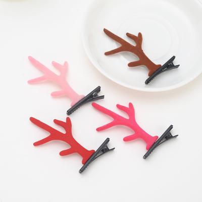 China New Lovely Girls Cute Baby Christmas Cute Antler Hairpins Accessories Kid Christmas Hair Clip for sale