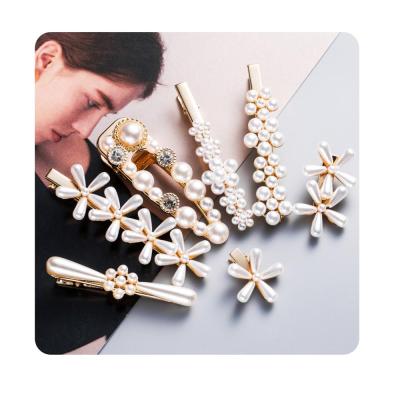 China Hair Clip For Girl 2021 Fashion Style Mixed Duck Clips Hair Extension Pearl Hair Clip For Women Girl for sale