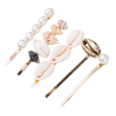 China Hair Clip for Girl Korean Shell Hair Extension Pearl Hair Clip Sea Cowrie Sea Cowrie The New For Women Girl for sale