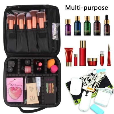 China Professional Makeup Train Case With Mirror 2 Layers Big Size Make Up Artist Box With Adjustable Shoulder for sale