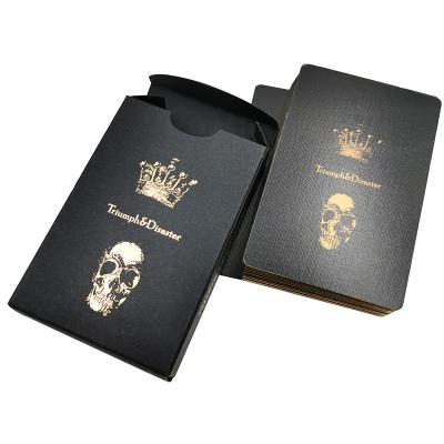 China Souvenirs/Entertaiment Game Cards Tarot Black Wholesale Custom Paper Playing Cards With Logo Printing Gold Edges Poker Cards Hot Stamping Foil Tuck Box Card Games for sale