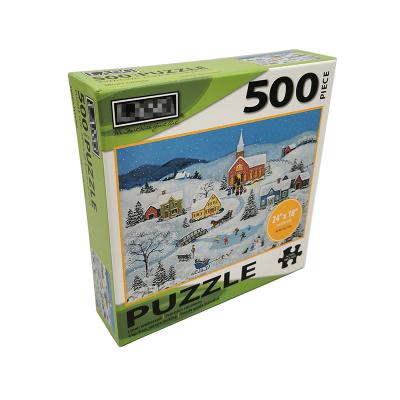 China Wholesale custom educational toy jigsaw puzzle 500 pieces printing OEM production floor puzzle design sublimation blank puzzles with box for sale