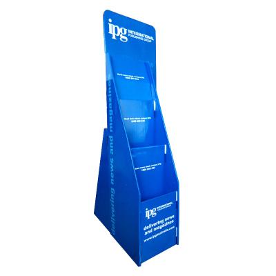 China Advertising POP 3 Tiers Cardboard Floor Magazine Newspaper Comics Display Rack/Folding Custom Shelves/Rack for sale