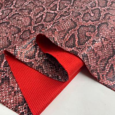 China Elastic (FA-438) 0.5 mm new design snake skin pattern leather for bags, shoes and clothing for sale