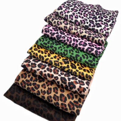 China FA877 100 Polyester Two Way Tear-Resistant Stretch Brushed Leopard Print Velvet Fabric For Bags Shoes Toys Suit for sale