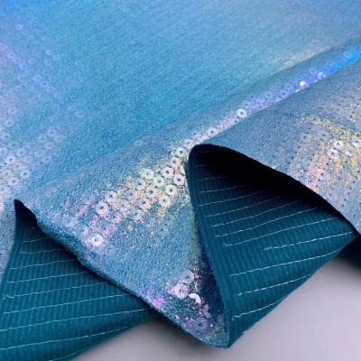 China Rainbow Colored Sequins (FA-493) QUICK DRY Special Fabric 5mm Sequins for Bags and Shoes DIY Costume Material for sale