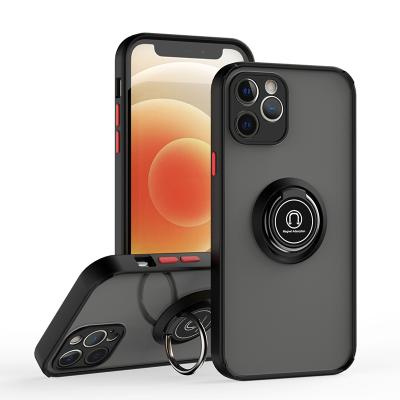 China Hot Selling Shockproof Ring Holder Matte PC With TPU Mobile Phone Case For iphone 12 pro case for sale