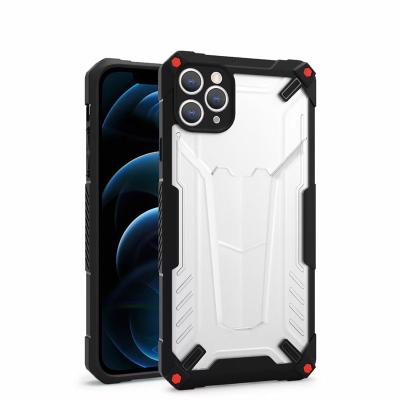 China Anti-drop 2.2mm Shockproof Rugged Clear PC Back With TPU Phone Case For iphone 12 Pro Max Case for sale