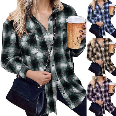 China Elegant cheap women's clothing plaid shirt jacket winter thick warm coat female QUICK DRY overcoat for women for sale