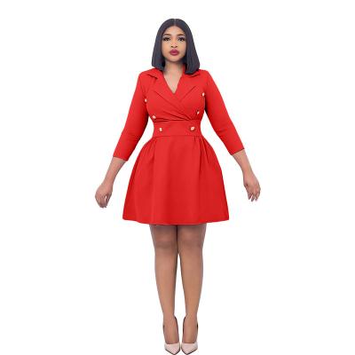 China African Women's Dress Viable Women's Suit Elegant Collar Supply One-Cross Temperament Skirt Manufacturer Line Supply for sale