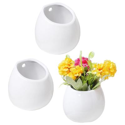 China CLASSIC Different Colors Ceramic Wall Mounted/Hanging Ceramic Vase/Flower Planter Vase Free Standing Decorative Display for sale