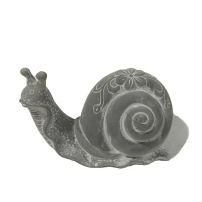 China Cheap Eco-friendly Cement Sculpture Snail Statue Home Office Decoration Animal Souvenir Gifts for sale