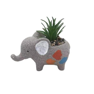 China Modern Elephant Animal Mini Planter Pots Flower Vase Home Office Decoration Home Office Decoration Souvenir Gifts for sale