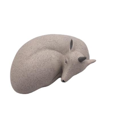 China Eco-friendly creative animal statue wolf figurine head office ornament ceramic kids gift home ornament for sale