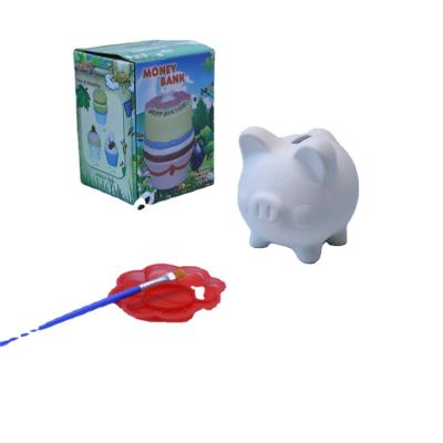 China Eco - Friendly Material Cute Pig Shaped DIY Ceramic Money Bank For Kids for sale